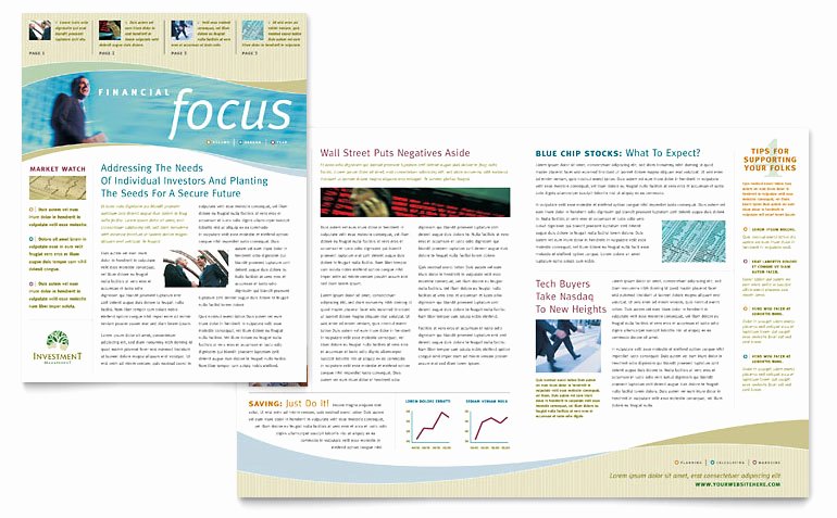 Microsoft Publisher Newspaper Templates Beautiful Investment Management Newsletter Template Word &amp; Publisher