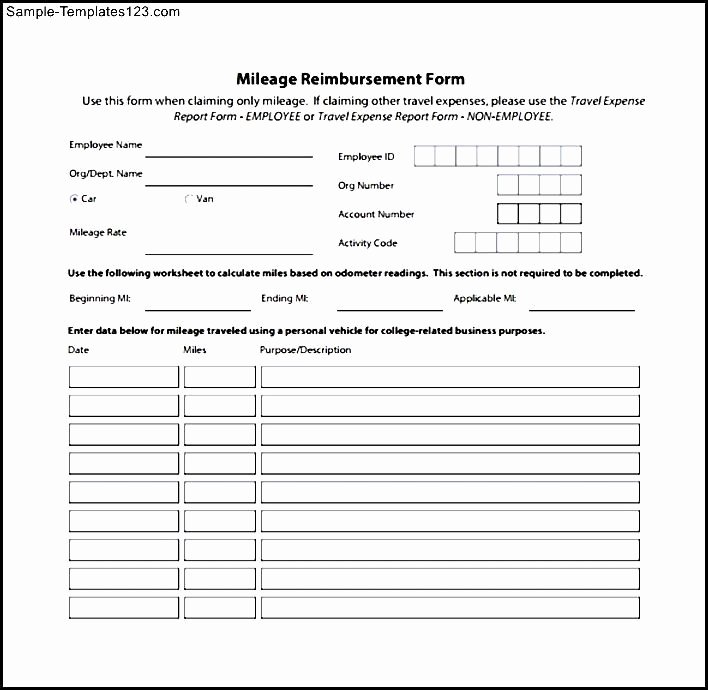 Mileage Reimbursement form Pdf New Mileage Reimbursement form Download In Pdf Sample Templates Sample Templates