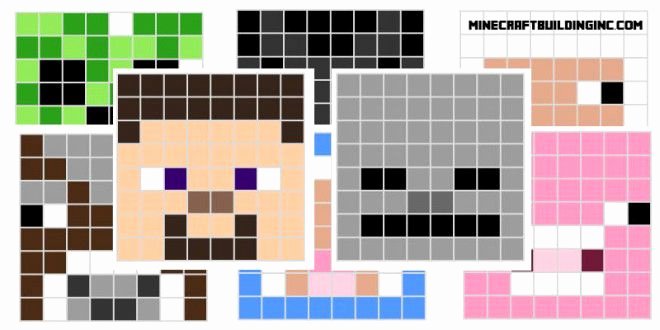 Minecraft Pixel Art Template Maker Best Of Minecraft Pixle Art Template Creeper Ender Steve All