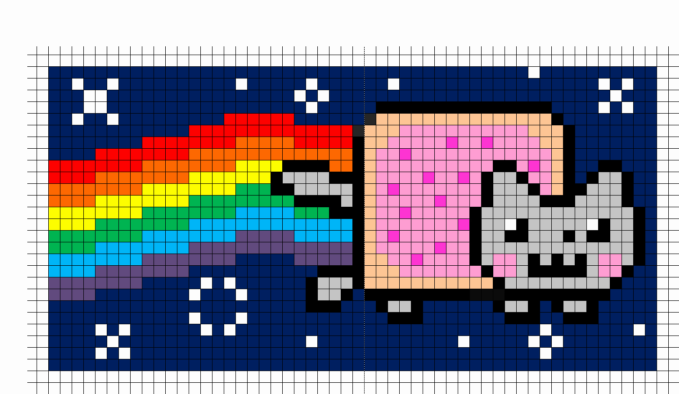 Minecraft Pixel Art Templates Unique Nyan Cat Minecraft Pixel Art Template