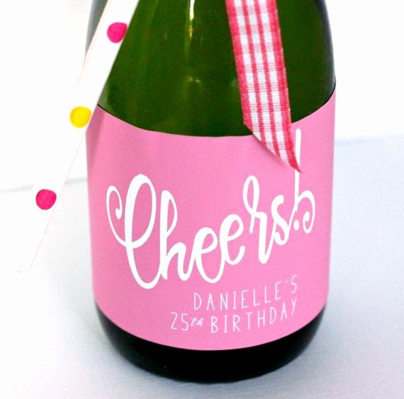 Mini Champagne Bottle Labels Template Fresh Cheers Mini Champagne Bottle Labels with Custom Wording