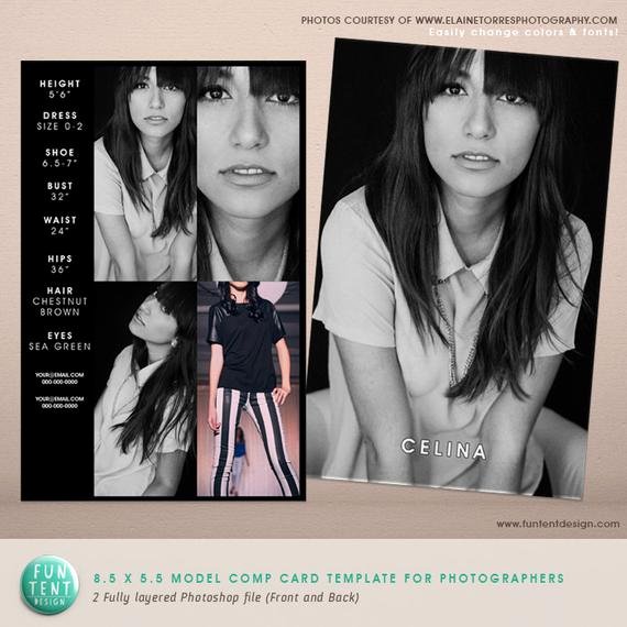 Model Comp Card Template Free Elegant Model P Card 8 5x5 5 Fashion Profile Template by Funtentdesign