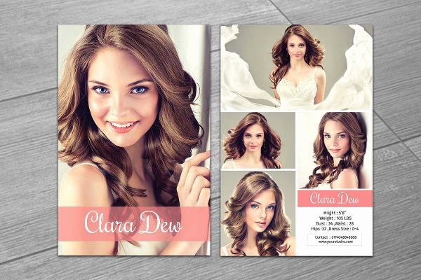 Model Comp Card Template Unique 8 P Card Templates Free Sample Example format Download
