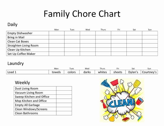 Monthly Chore Chart Template Beautiful Monthly Chore Chart Printable Google Search Kids Pinterest