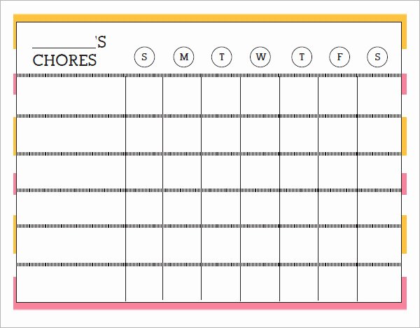 Monthly Chore Chart Template Lovely Chores Schedule Template