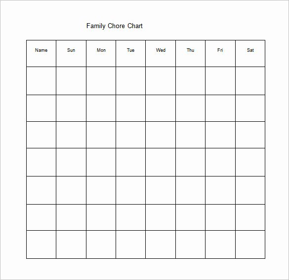 Monthly Chore Chart Template Luxury Family Chore Chart Template – 13 Free Sample Example format Download