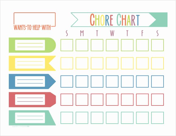 Monthly Chore Chart Template Luxury Printable Weekly Chore Charts for Kids