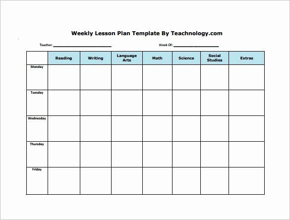 Monthly Lesson Plan Template Awesome Weekly Lesson Plan Template
