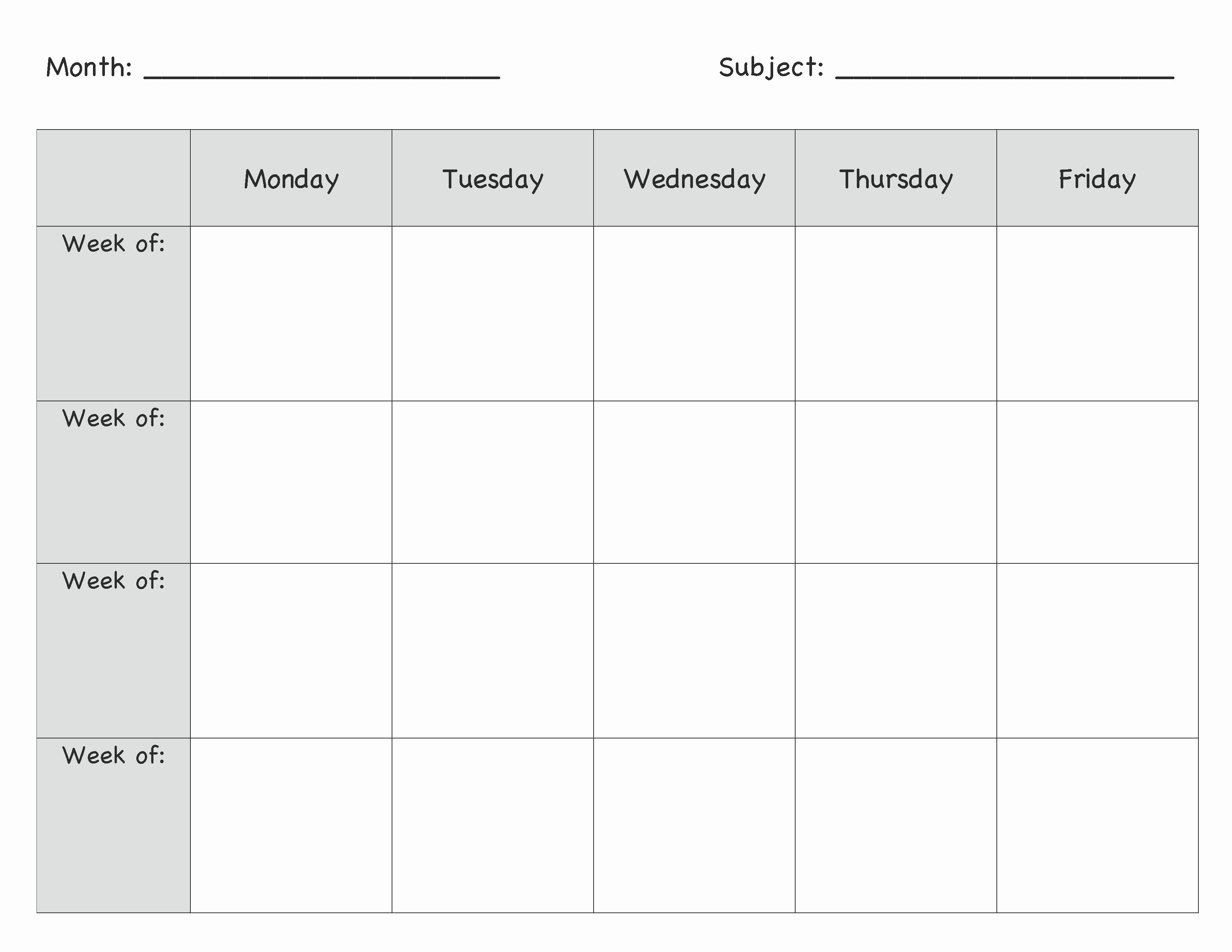 Monthly Lesson Plan Template Elegant Monthly Lesson Plan Template …