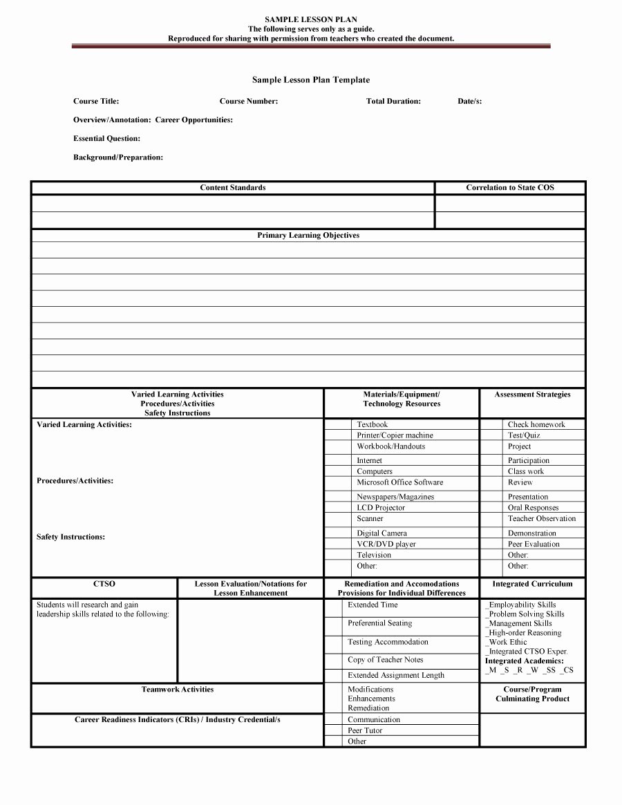 Monthly Lesson Plan Template Lovely 44 Free Lesson Plan Templates [ Mon Core Preschool Weekly]