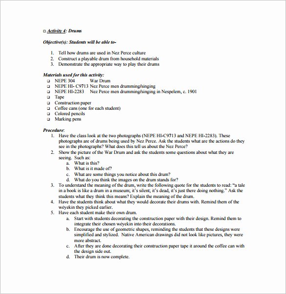 Music Lesson Plan Template Best Of Music Lesson Plan Template 7 Free Word Excel Pdf format Download