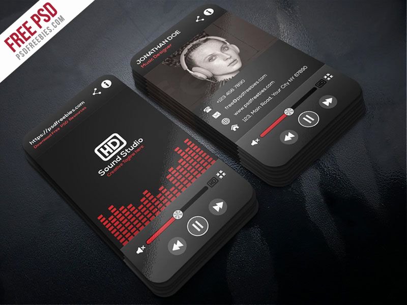Musician Business Card Examples Fresh Music Player Style Business Card Template Psd