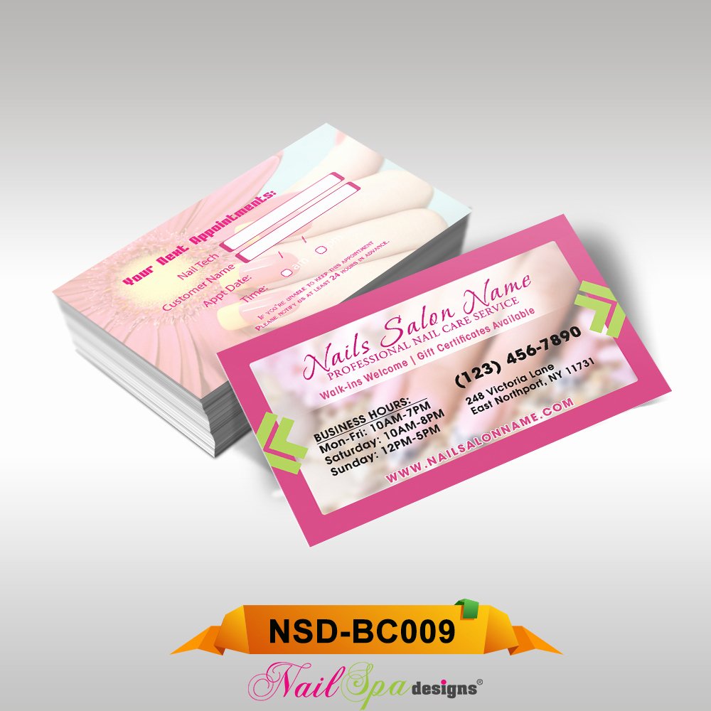 Nail Salon Business Card Awesome Nail Spa Business Card Bc009 911prints 24hr Printing &amp; Marketing Services