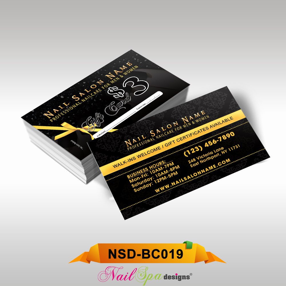 Nail Salon Business Card Elegant Nail Spa Business Card Bc019 911prints 24hr Printing &amp; Marketing Services