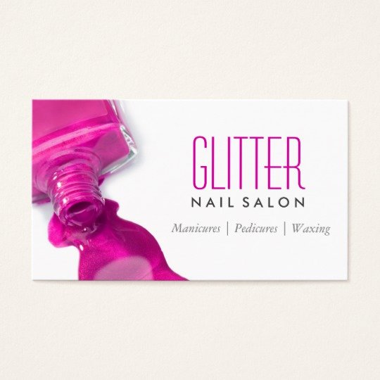Nail Salon Business Cards Best Of Glitter Nail Salon Manicure Pink Beauty Stylish Business Card