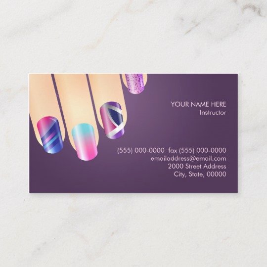Nail Salon Business Cards Inspirational Nail Technician Nail Salon Business Card