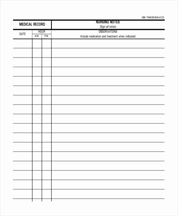 Narrative Nursing Notes Examples New Free 14 Blank Note Examples In Pdf
