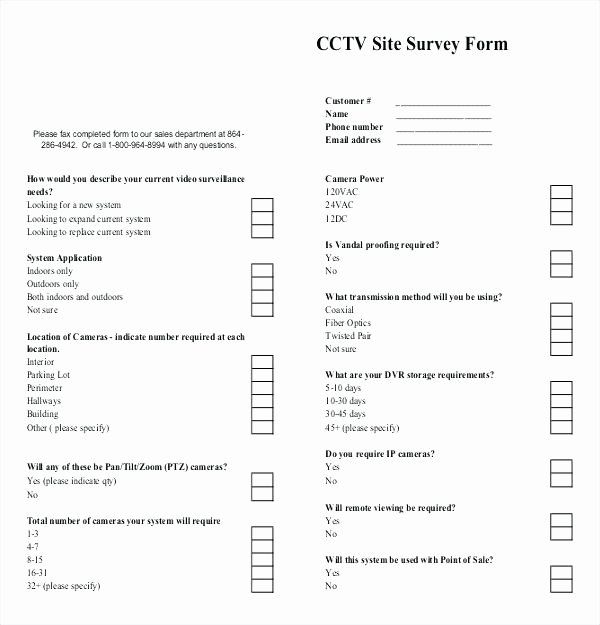 Network Site Survey Template Awesome Survey form Example 8