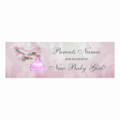 New Business Announcement Template Luxury New Baby Girl Announcement Double Sided Mini Business Cards Pack 20