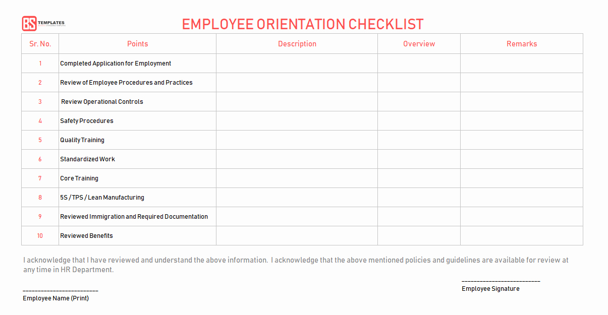 New Employee Checklist Template Excel Beautiful New Employee orientation Checklist – Word Excel