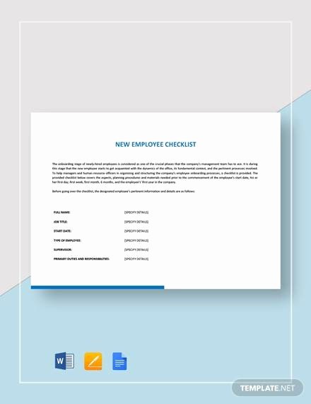 New Employee Checklist Template Excel Lovely Sample New Employee Checklist 20 Free Documents Download In Pdf Word Excel