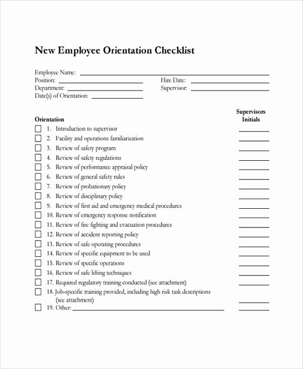 New Employee Checklist Template Excel Luxury New Employee orientation Checklist Excel – Planner Template Free