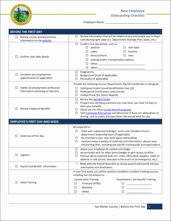 New Hire Checklist Excel Beautiful 9 New Hire Checklist Samples &amp; Templates Word Excel Pdf