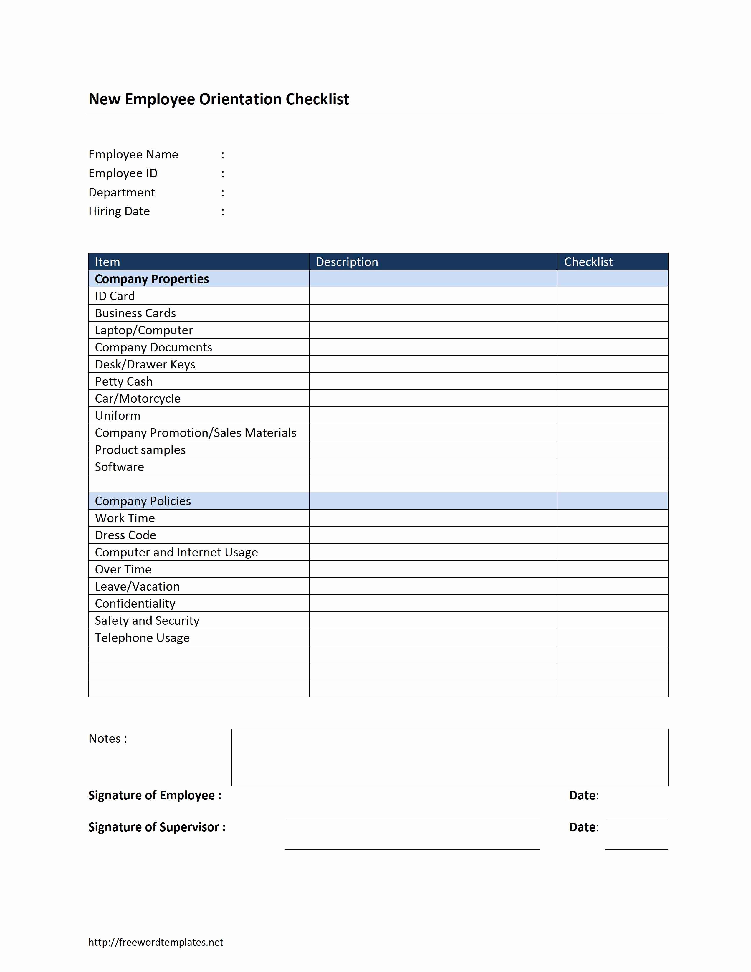 New Hire Checklist Excel Unique New Employee orientation Checklist