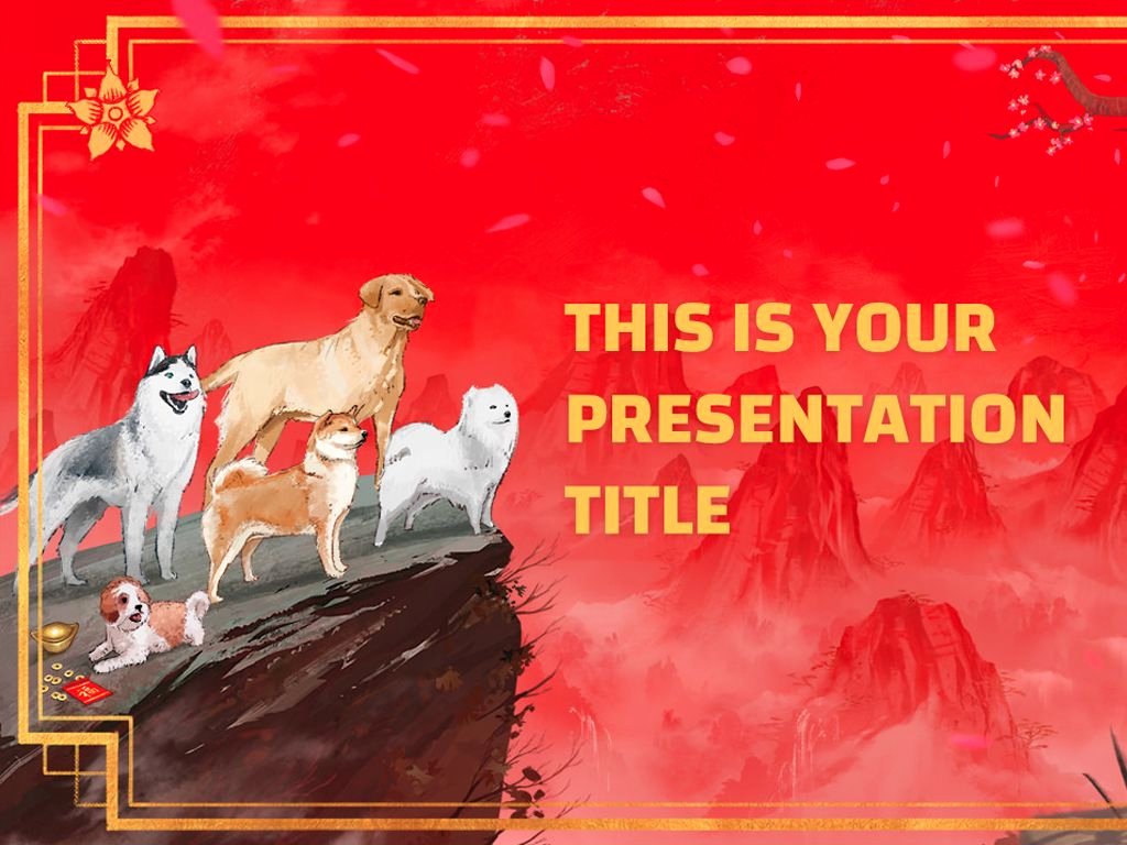 New Year Powerpoint Templates Best Of Free Powerpoint Template or Google Slides theme for Chinese New Year 2018 the Dog
