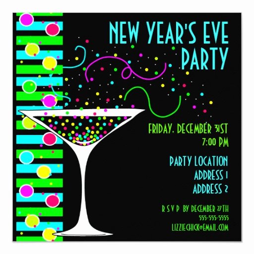 New Years Eve Invitation Templates Luxury New Years Eve Party Confetti Cocktail Invitation