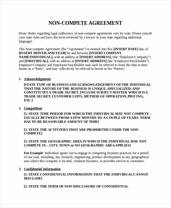 Non Compete Agreement Sample Pdf Awesome Confidentiality Agreement Template 16 Free Pdf Word