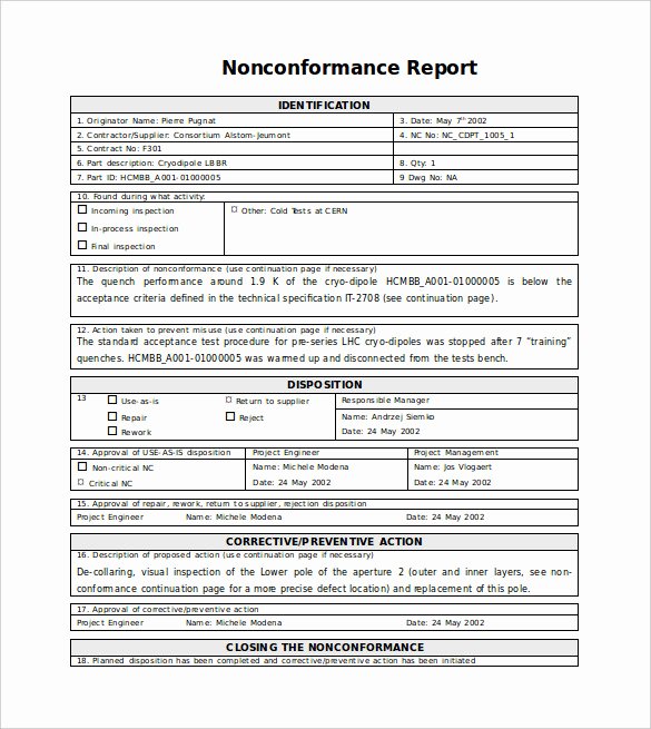 Non Conformance Report Template Beautiful 17 Non Conformance Report Templates Pdf Docs Word Pages