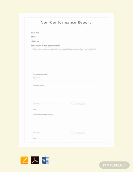 Non Conformance Report Template Unique 17 Non Conformance Report Templates Pdf Docs Word Pages
