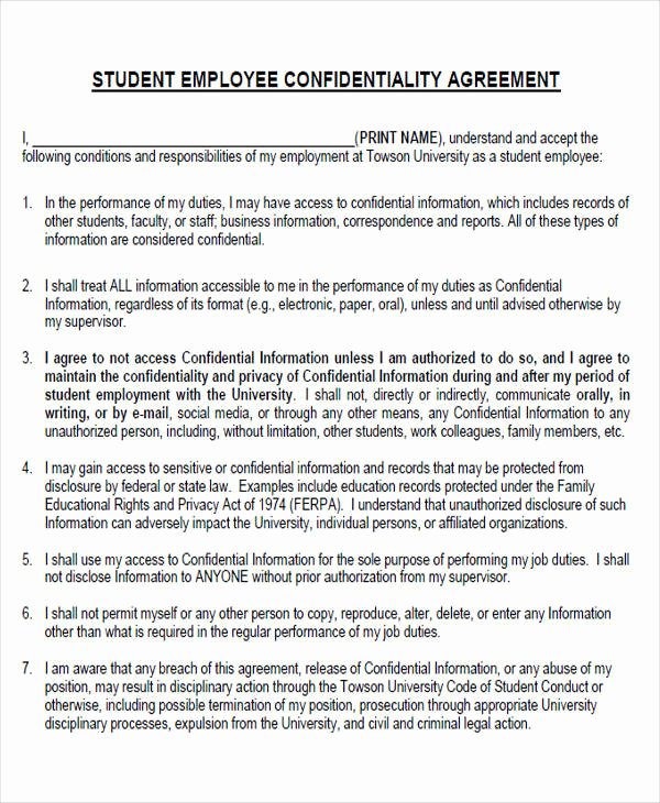 Non Profit Confidentiality Agreement Best Of Agreement form Examples