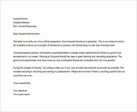 Nurses Letter Of Resignation Awesome 11 Sample Nursing Resignation Letter Templates Pdf Doc