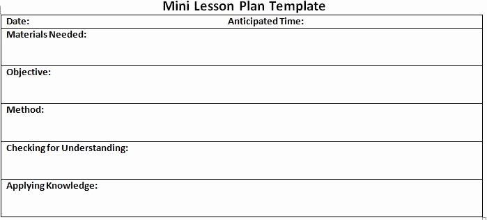 Nursing Teaching Plan Template Inspirational Mini Lesson Plan format &amp; Template