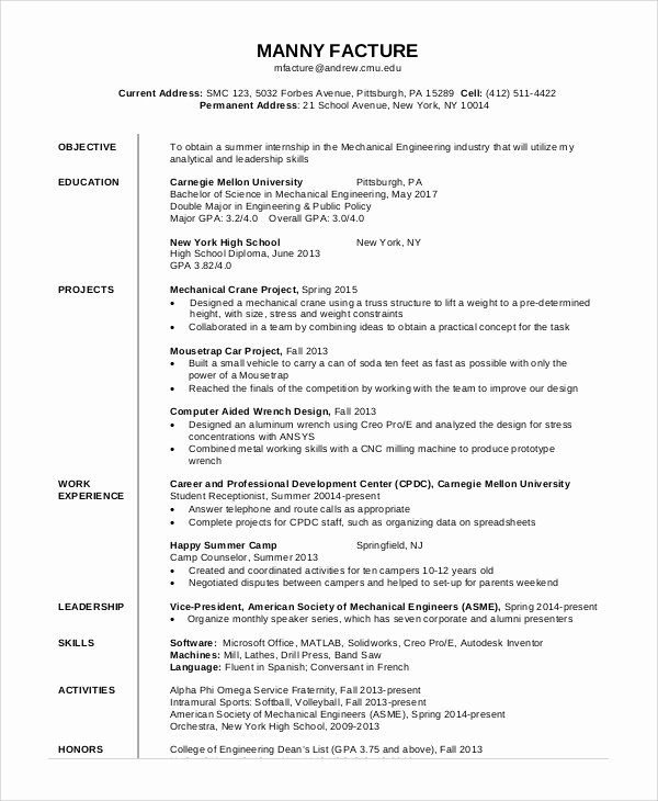 Objective for Resume for Freshers Beautiful General Resume Objective Sample 9 Examples In Pdf