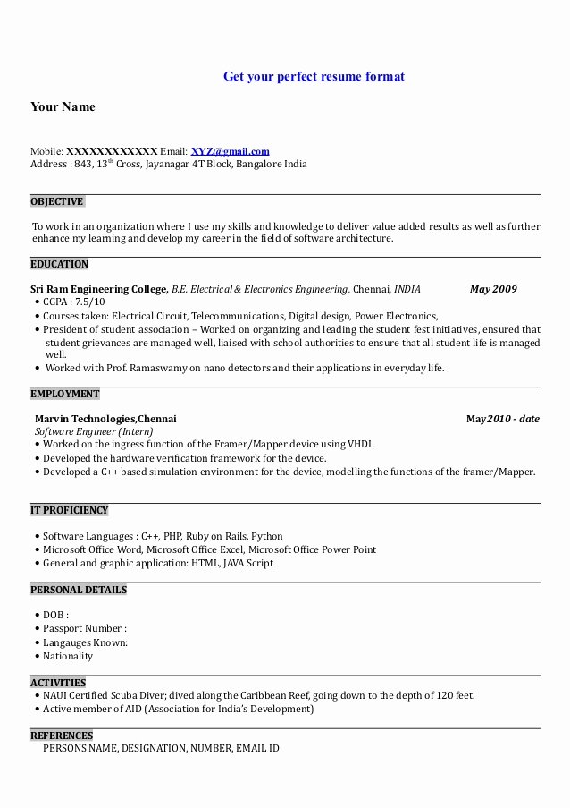 Objective for Resume for Freshers Lovely Example Of Resume Writing for Freshers