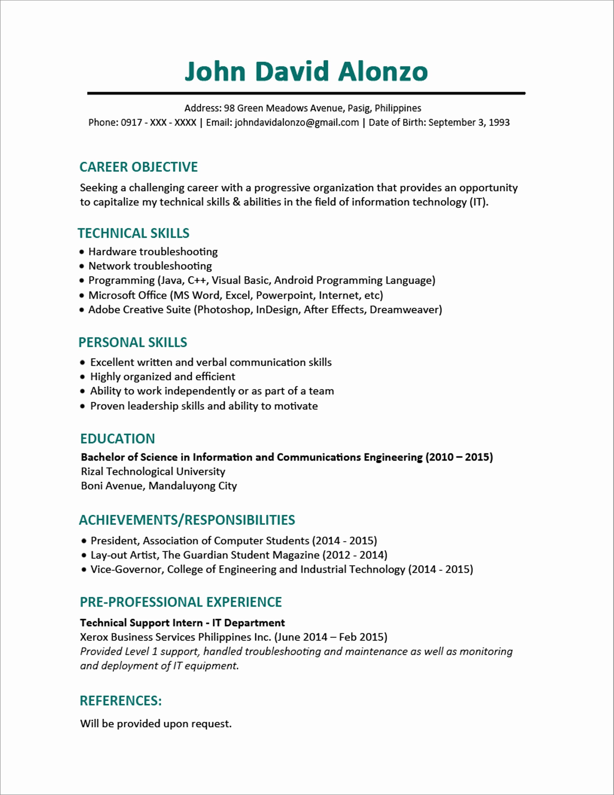 Objective for Resume for Freshers Luxury Well Written Resume Objectives Examples
