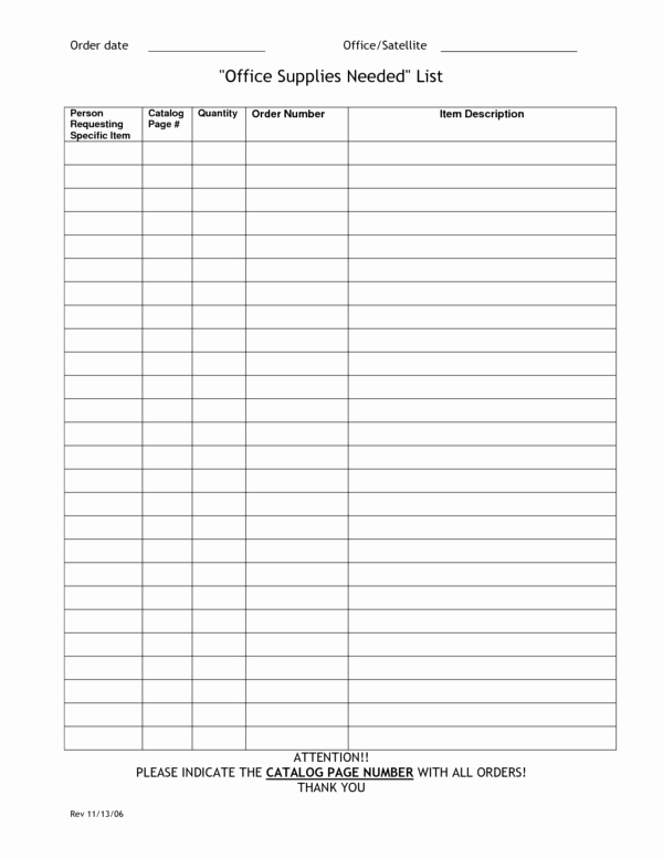 Office Supply order form Lovely Fice Supply Checklist Templates for Your Business Violeet