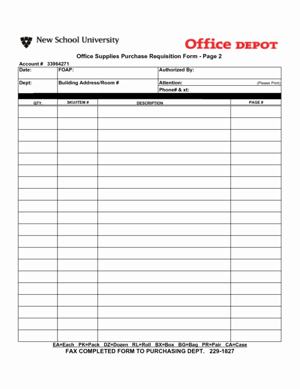 Office Supply order form Unique Fice Supply Checklist Templates for Your Business Violeet
