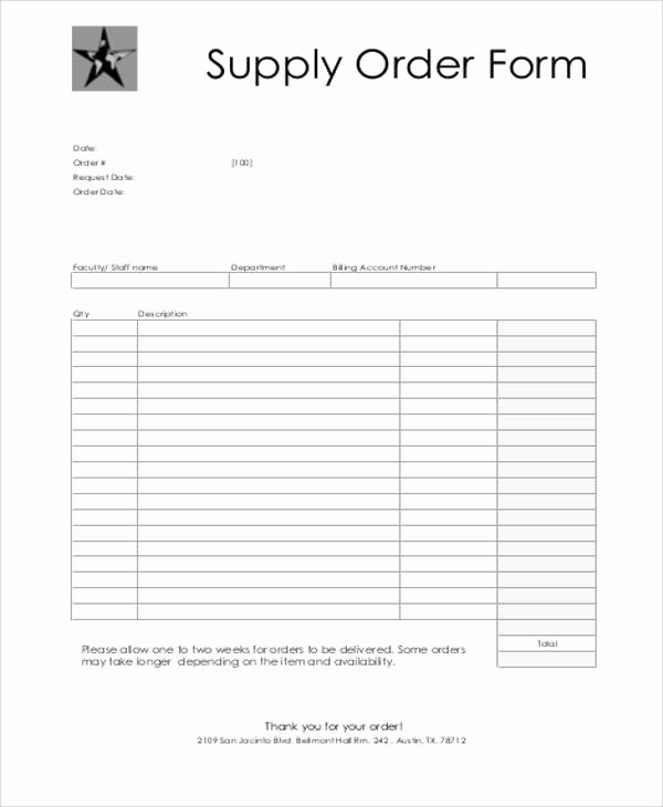 Office Supply Request form Awesome Printable order form Sample 10 Examples In Word Pdf