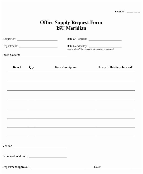 Office Supply Request form Best Of Requisition form Example
