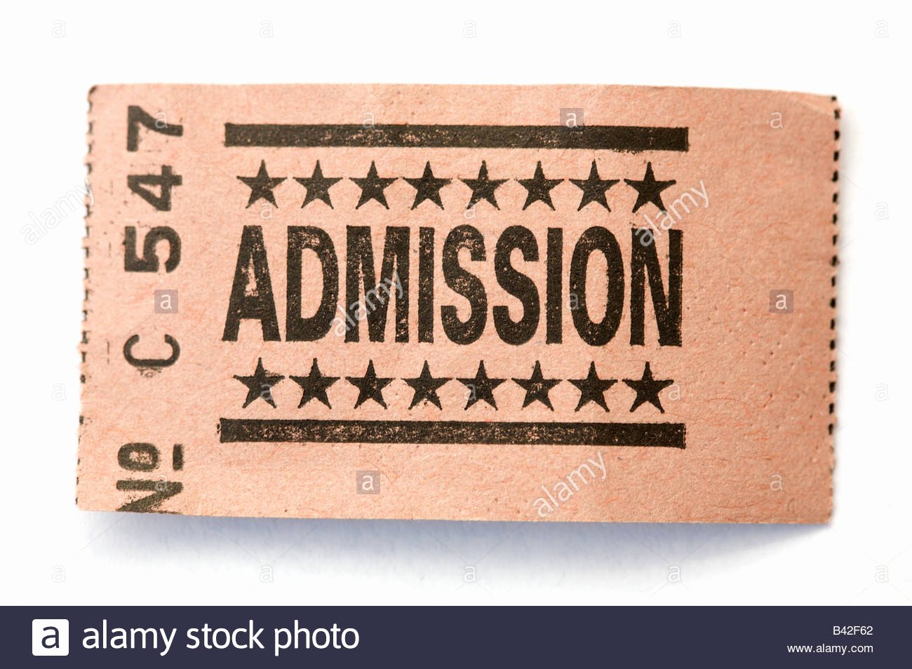 Old Fashioned Movie Ticket Awesome A Cut Out Of An Old Fashioned Historic Paper Admission Ticket Stub Stock Royalty Free