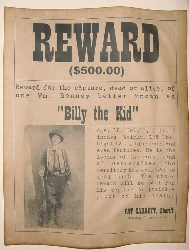 Old West Wanted Posters Beautiful Billy the Kid Wanted Poster Western Outlaw Old West