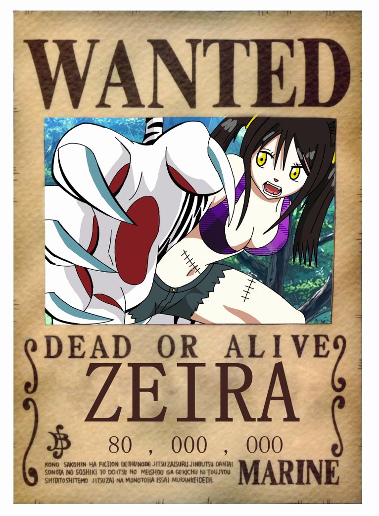 One Piece Wanted Poster Maker Best Of E Piece Zeira S Wanted Poster by Blueraina16 On Deviantart
