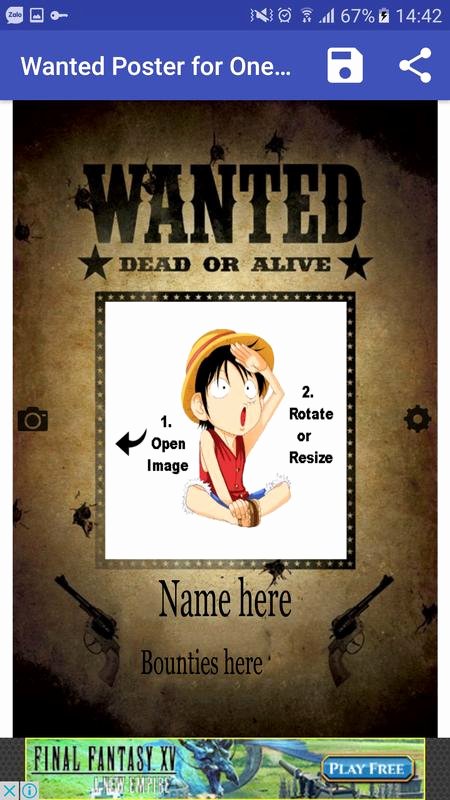 One Piece Wanted Poster Maker New Pirate Wanted Poster Maker for E Piece Fan for android Apk Download