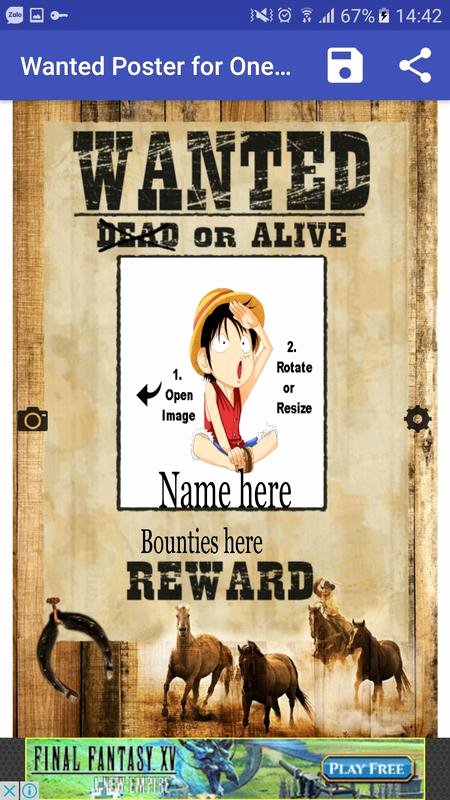 One Piece Wanted Poster Maker Unique Pirate Wanted Poster Maker for E Piece Fan for android Apk Download
