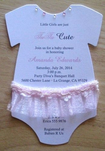 Onesie Invitation Template Printable Beautiful Tutu Baby Esie Baby Shower Invitations White with Pink Tutu Karsyn
