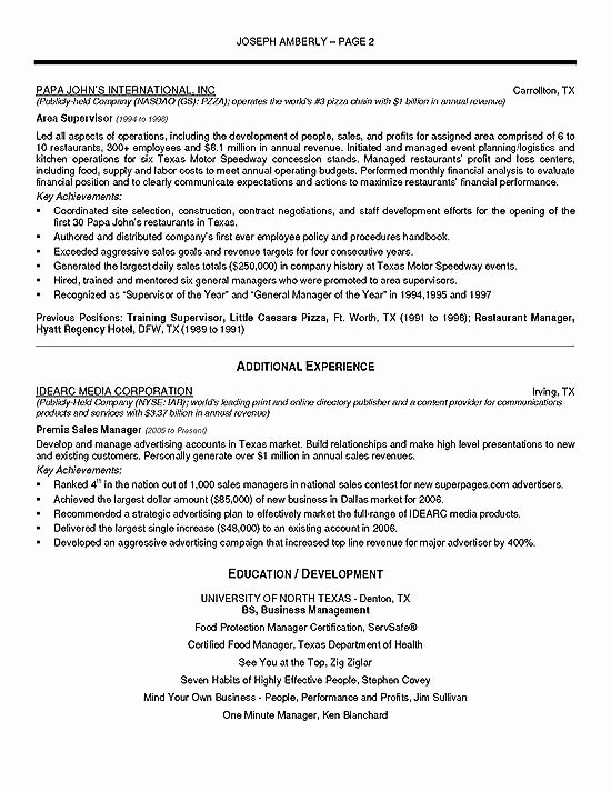 Operations Manager Resume Sample Pdf Awesome Operations Manager Resume Example